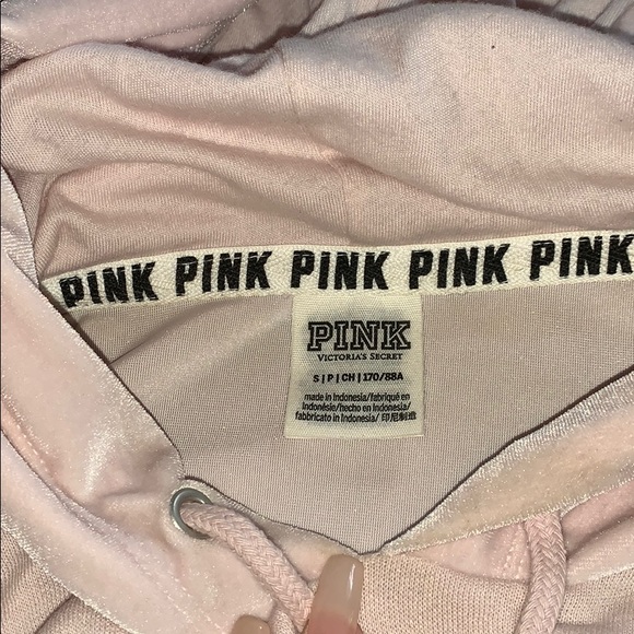 PINK Victoria’s Secret Velvet Baby Pink Hoodie - Picture 4 of 4
